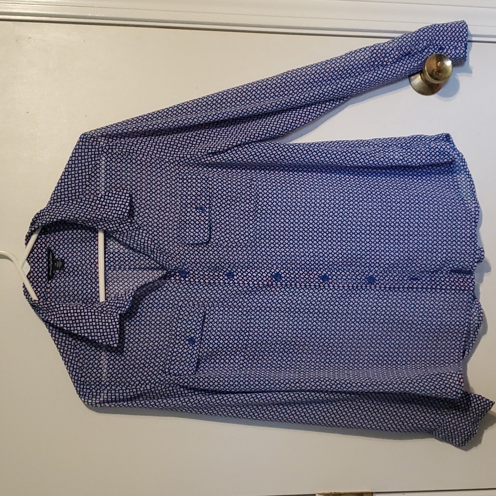American Eagle outfitters women's L blue checker design thin button-down